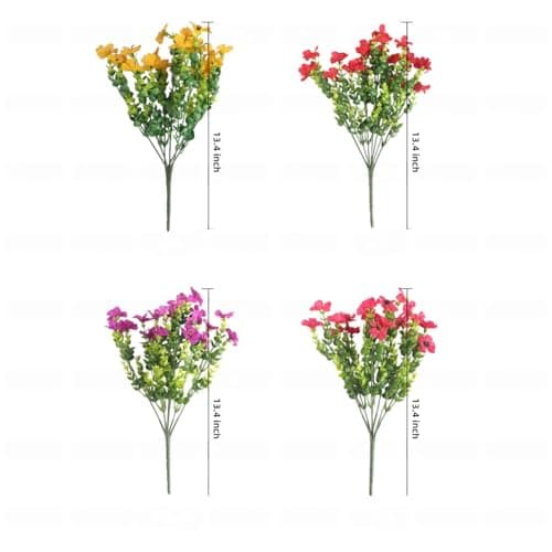 HIFIDECKY Artificial Flowers for Outdoors 16 Bundles Fake Flowers Fake Plants Spring Summer Decoration UV Resistant Fake Silk Flowers for Porch Patio Home Planter Window Box Yard Garden Decor - Thumbnail 6
