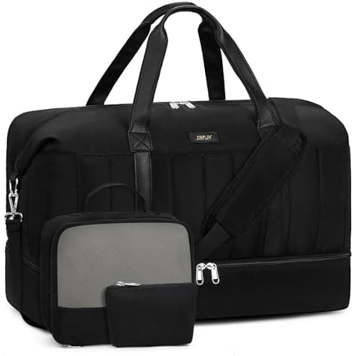 IBFUN Weekender Bags for Women, Travel Duffle Bag with Shoe Compartment Carry on Weekender Overnight Duffel for Weekend Travel Business Trip 3PCS - Image 1