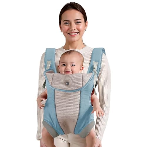 JOYNCLEON Ergonomic Baby Carrier with Adjustable Strap,4-in-1 Newborn to Toddler Carrier,Breathable Mesh Baby Carrier for Summer,Compact for Travel & Outdoor Adventures,Ideal for Infants 0-3 Years - Image 1