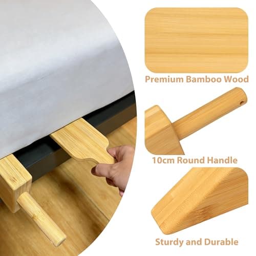 Isvo Mattress Lifter for Changing Sheets, Bed Sheet Tucker Tool, Mattress Lifting Wedge, Sheet Fasteners, Ergonomic Tucking Paddle for Easy Sheet Tucking, Alleviating Back Pain - Thumbnail 2