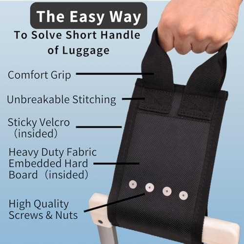 Luggage Handle Extenders, Solve Uncomfortable Reaching by Adding 10" to Existing Handles for Tall Travelers, Universal Luggage Handles Replacement Parts, Luggage Straps for Suitcase Carry-On Bags - Thumbnail 6