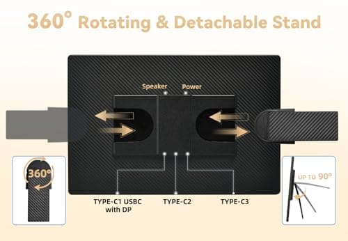 LOSC Portable Monitor for Laptop - 16" 1200P FHD Laptop Screen Extender 16:10 IPS Screen External Display with Stand Travel Monitor for PC Mac Phone Game Console - Thumbnail 5