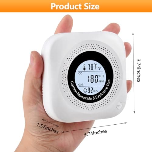 Carbon Monoxide Detectors, 3Pack 4-in-1 Natural Gas Leak Detector, Portable Carbon Monoxide Detector, Plug in Wall with AC Socket and Temperature & Humidity Monitoring for RV, Home, Hotel (White) - Thumbnail 6