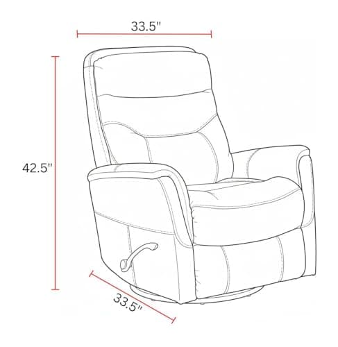 Parker Living Gemini - Flint Swivel Glider Recliner Chair with 90% Polyester, 10% PU Upholstery, Comfortable Nursery Recliner, Nursing Armchair with Smooth Reclining - Thumbnail 3