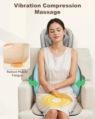 Heycool Shiatsu Back and Neck Massager with Heat, Upgraded Massage Chiar Pad with Compression, Vibration, Chair Seat Massager for Home, Office, Gifts for Men, Women - Thumbnail 4