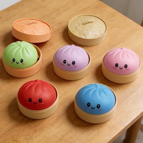 Mystery Dumpling Squishy, 4 Inch Jumbo Dumpling Stress Ball, Squishy Bun, Anxiety Relief Fidget, Soft Squeeze Decompression Dough for Adults Classroom Prizes & Party Favors - Thumbnail 5