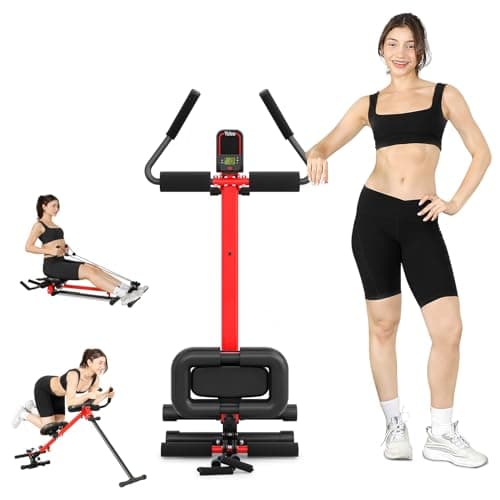 Yoleo Multi-Functional Ab Machine, Foldable Ab Workout Equipment, Ab Trainer Machine for Stomach Workout, Ab Crunch & Rowing Machine with Foam Support,7-Length Adjustable Ab Machine for Home Exercise - Image 1