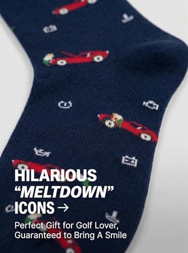 feetopia Socks with Frustrated Car Guy Design, Ideal Car Lover Gift, 1 Pair Per Pack, Size 8-13 - Thumbnail 3
