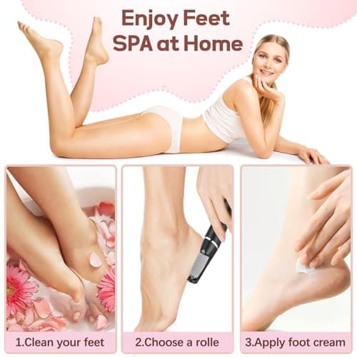 Electric Foot Callus Remover, Callus Remover for Feet Rechargeable Portable Pedicure Tools, Foot Grinder Smooth Pedicure Wand for Feet Care, Removes Dry Hard & Dead Skin Ideal Gift -Black - Thumbnail 6