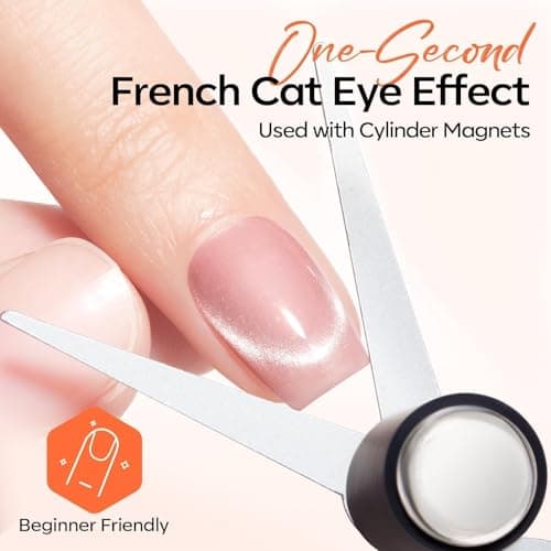 modelones French Cat Eye Magnet Set, Scissor-Shaped Nail Magnet Tool, 2 IN One Cateye Nail Magnet for French Effect, Hole&Bunny-Shaped&Heart Magnet for Cat Eye Gel Polish DIY Easter's Nail Salon - Thumbnail 3