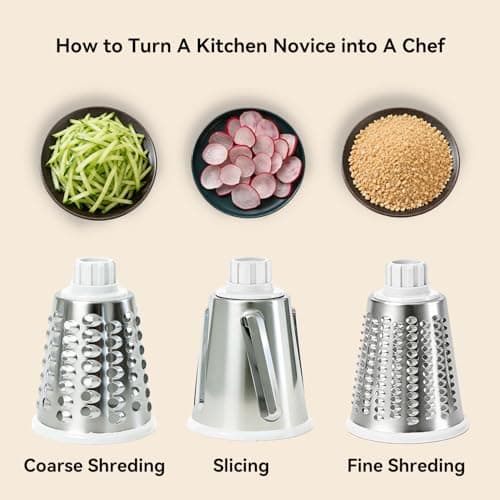 Spylandy Rotary Cheese Grater, 3-in-1 Manual Vegetable Slicer with Handle, Safer Kitchen Mandoline Shredder with Suction Base for Cheese, Nuts, Potatoes & Salads – Easy to Clean (Green) - Thumbnail 3