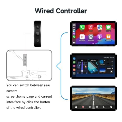 AlienRider M2PRO-204 Motorcycle Streaming Smart System,77G mmWave Radar Blind Spot Detection,Wireless CarPlay/Android Auto,Rear-View Streaming Lane Change Assist,1080P,G-Sensor(Host+Cameras+Radar) - Thumbnail 6