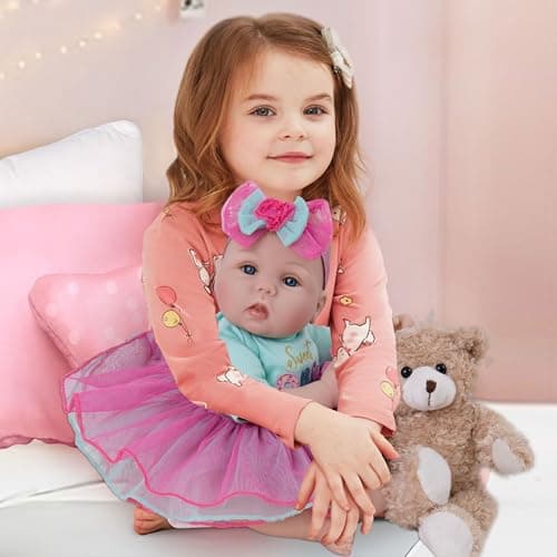 Milidool Lifelike Reborn Baby Dolls - 18 Inch Real Life Realistic Newborn Baby Dolls Girl with Soft Weighted Body Gift Set for Kids Age 3+ - Thumbnail 3