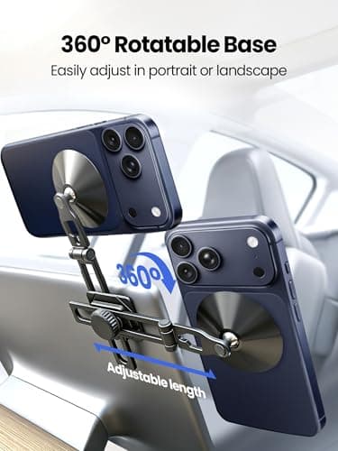 XIREL Full Zinc Alloy for Tesla Phone Mount | MagSafe-Compatible [Strong Magnetic] Foldable 360° Adjustable for Tesla Model 3/Y/Juniper/Cybertruck,Fits All Phones+&iPhone16-12,Tesla Accessories - Thumbnail 4