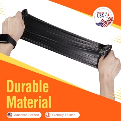 Delxo 30-33 Gallon Trash Bags, 250 Count – Medium Duty Garbage Bags, Thick, Durable & Puncture-Resistant Plastic Bolsas para basura, Perforated Design– Made in USA for Kitchen, Yard, Office (Black) - Thumbnail 4