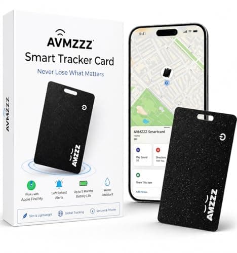 MFi Certified Wallet Tracker Card, Ultra-Slim 0.07in Rechargeable Item Finder, Compatible with Find My App (iOS Only), IP68 Waterproof Bluetooth Tracker Perfect for Wallets, Bags, Passport - Image 1