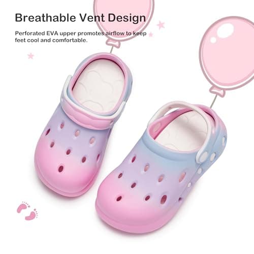 Stelle Garden Clogs for Girls Boys Slip on Sandals Kids Water Shoes Classic Slides Slippers Beach Indoor Outdoor(Little Kids/Big Kids)(Mermaid Ombre, 4MB) - Thumbnail 6