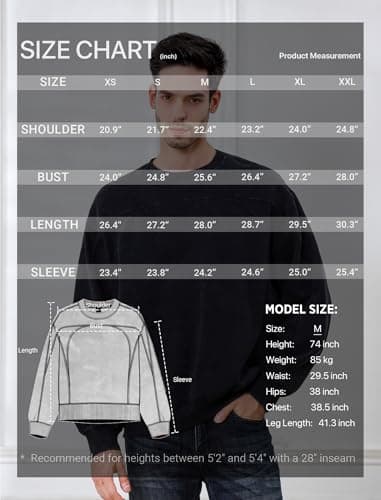 INVICTUSY Men's Oversized Hoodie Pullover Acid Wash Plush Cotton Hooded Fleece Sweatshirt Streetwear Unisex Casual Hoodies - Thumbnail 6