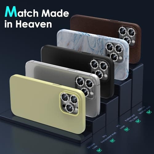 YWXTW Designed for iPhone 15 Pro/iPhone 15 Pro Max Camera Lens Protector Bling, [New Glitter Design] Individual Metal Tempered Glass Camera Cover Accessories Case Friendly (Silver Titanium Glitter) - Thumbnail 6