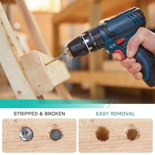 OSTTE Screw Extractor Set 14Pcs, Bolt Extractor Kit with Left Hand Drill Bits Set, Easy Out Tool for Removing Stripped Screws & Broken Bolts, 35# Cr-Mo & 6542 HSS Steel - Thumbnail 5