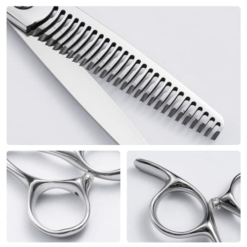 Professional 6.1 Inch Hair Thinning Shears VG10 Stainless Steel 27 Tooth 15% Low Thinning Rate for Seamless Blending and Controlled Texturizing - Thumbnail 3