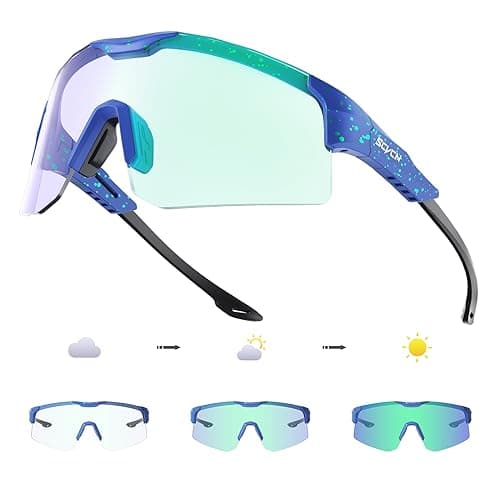 SCVCN Photochromic Cycling Glasses for Men Women UV400 Youth Sports Glasses for Running Baseball Golf - Image 1