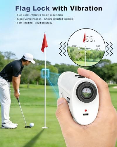 Golf Rangefinder with Slope - 1500 Yard Laser Range Finder for Golfing & Hunting, High-Precision Flag Locking Vibration, 7X Magnification, USB-C Rechargeable, Built-in Magnetic Strip - Thumbnail 5