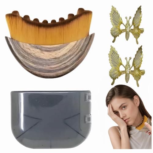 Lymphatic Contour Face Brush, Manual Lymphatic Drainage Massager, Soft Durable Hypoallergenic Facial Tool for Sculpting, Lifting, Anti-Puffiness, with 2 Golden Butterfly Clips - Image 1