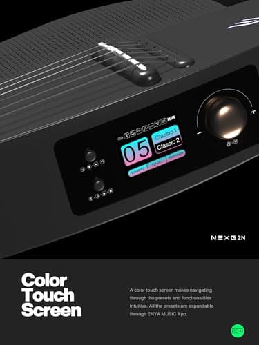 Enya Acoustic-Electric Carbon Fiber Classical Nylon String Travel Guitar NEXG 2N with 50W Wireless Speaker, Thickened Gig Bag, Footswitch Pedal, Charging Cable, Adjusting Wrench - Thumbnail 4