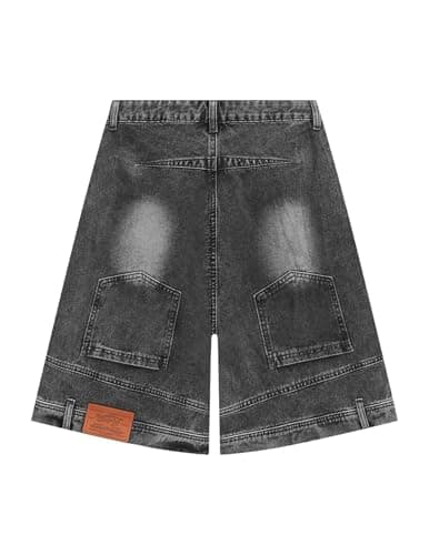 Aelfric Eden Washed Reverse Jorts Mens Casual Denim Shorts Loose Fit Baggy Jean Short Streetwear Trendy Outfits - Thumbnail 2