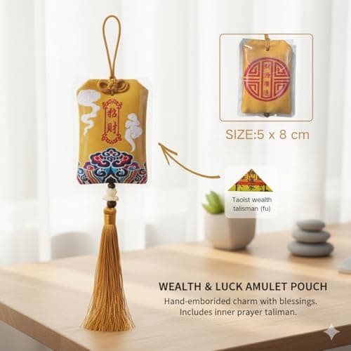 JZJZTXT Cinnabar Bracelet for Women Men – 5 Elements Crystal Beads Feng Shui Wealth Bracelet, Natural Cinnabar Good Luck Amulet Protection Jewelry, Adjustable Spiritual Gift Set with Talisman Pouch & Golden Sticker - Thumbnail 5