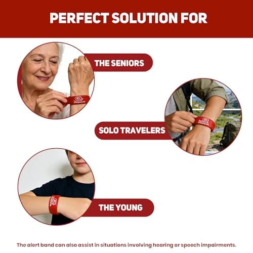 LOOMROOT Alert Med ID Bracelet, Silicone Waterproof NFC Wrist Band, Emergency Contact Tag for Adult Men & Women, No QR Code, USB or Charging Needed - Thumbnail 2