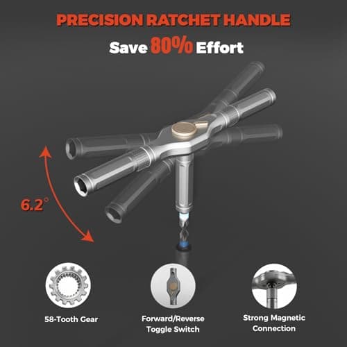 ApexSelect 24 in 1 Magnetic Ratchet Screwdriver Set - Includes Allen Wrenches Sets, for Ring Doorbell/Camera Screwdriver,Home Repair,Electronic & DIY | S2 Alloy Steel with Storage Case. - Thumbnail 2
