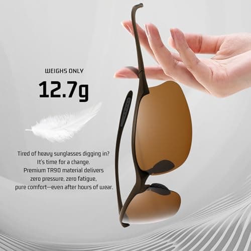 SUNGAIT Ultra-light Sports Sunglasses Rimless Polarized Sun Glasses for Men Fishing Running Cycling Driving UV400 Protection - Thumbnail 2