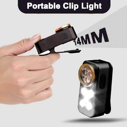 FOSFIS Rechargeable EDC Flashlight, Mini LED Flashights, 500 Lumens Portable Clip EDC Light, Pocket Flashlights, Magnetic Small Keychain Flashlight for Signaling, Camping, Emergency (Black) - Thumbnail 6