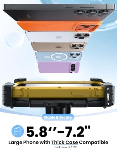 JOYROOM Bike Phone Holder [Hidden Tracker Storage] Phone Holder for Bike [1S Auto Lock] Motorcycle Phone Mount for Bike Bicycle Ebike Accessories Handlebar Phone Mount for All 5.8‘’-7.2" Cell Phones - Thumbnail 5