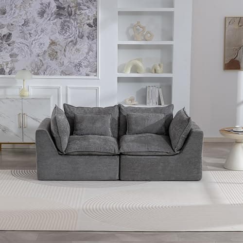 Fachmaih Boneless Loveseat Couch Sectional Cloud Couch Oversized Modular Sectional Sofa Modern Cloud Sofa Couches with Pillow for Living Room Bedroom - Thumbnail 6