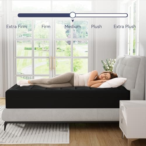 ELEMUSE Dual Layer 3 Inch Memory Foam Mattress Topper Twin, 2 Inch Cooling Gel Memory Foam Plus 1 Inch Down Alternative Pillowtop Mattress Pad with Cooling Cover, Soft Comfort Support, Black - Thumbnail 6