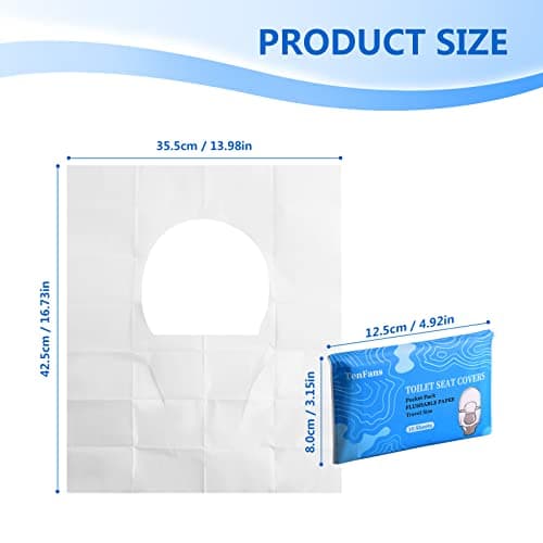 Toilet Seat Covers 120 Pack, Flushable Water Soluble, Biodegradable - Thumbnail 5