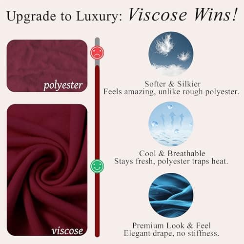 Navisting Women's Cool Pajamas Set Lightweight Sleepwear V-Neck Top and Pants Long Sleeve Two Piece Loungewear Elegant Wavy Hem Burgundy M - Thumbnail 4