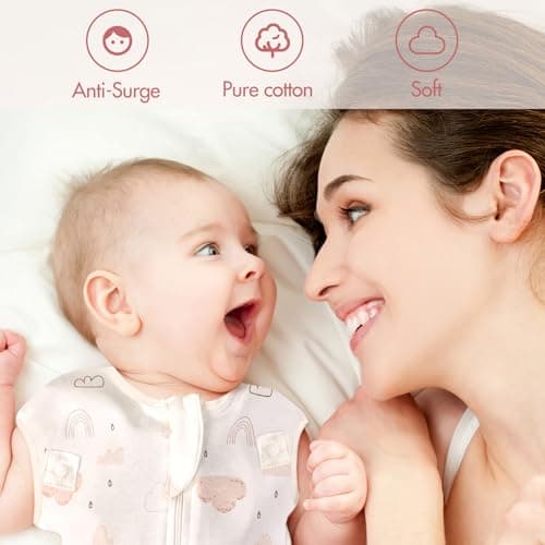 ANYEDDE Baby Transitional Swaddle Sleep Sack - Arms Up Swaddles for Baby Girl, 3-6 Months Newborn Swaddle Sleep Sack with Cuff Removable & 2-Way Zipper Design, Pink Cloud Transition Sacks - Thumbnail 2