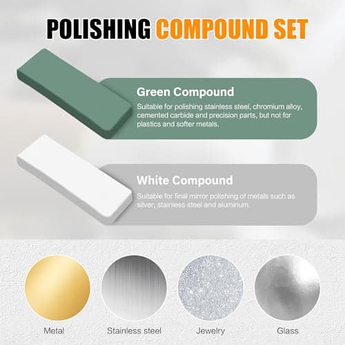 6pcs Buffing Wheel Kit Includes 4pcs 6 Inch Polishing Pads and 2pcs Polishing Compounds, for Bench Grinder for Jewelry, Metal, Wood, Jade, Stainless Steel, Glass, Plastic, Stone Polish - Thumbnail 5