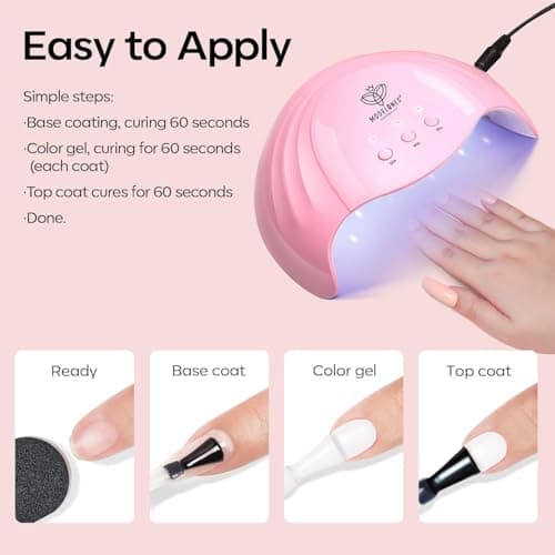 modelones Gel Nail Polish Set 2 Pcs 15ml Jelly Nude Pink and Milky White Gel Polish, French Manicure Base Gel Bubble Bath UV Soak Off Nail Gel for Gradient Nail Art, DIY Home or Salon - Thumbnail 6