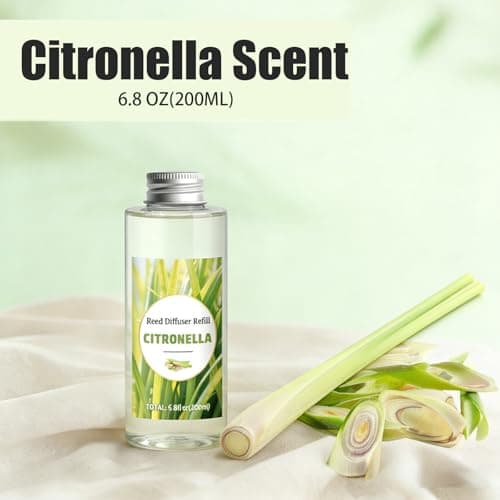 STRN Citronella Reed Diffuser Refill, Lemongrass Scented Diffuser 200ML - Thumbnail 2