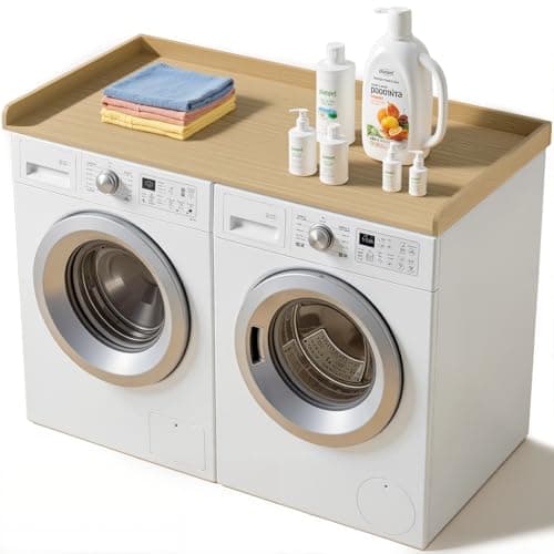 TIRYIUOU Laundry Washer Dryer Countertop: 54" x 27.5" Wood Washer Dryer Topper with 180lbs Capacity, Waterproof MDF for LG Samsung Front Load Washer and Dryer, Non-Slip Laundry Room Organization Table - Image 1