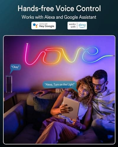 Smart Neon Rope Light, Waterproof Color Changing Flexible Silicone Led Strip Lights Compatible with Alexa Google Assistant - Thumbnail 4