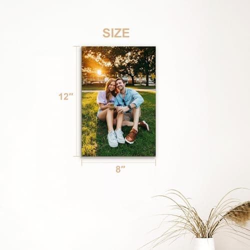 Personalized Canvas Wall Art (Framed 8“X 12”) Custom Canvas Prints with Your Photos Wall Art for Living Room,Bedroom,Couple Photo Prints for Christmas Gifts - Thumbnail 2