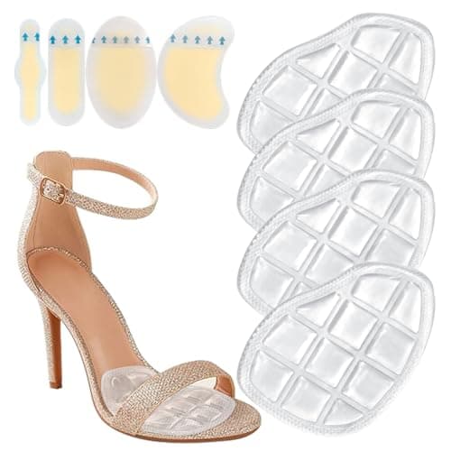 Niifawh Ball of Foot Cushions for Women 2 Pairs | 4ct Gel Blister Bandages for Feet, Blister Cushion for Heel, Toe, No Slip Metatarsal Pads (Clear, One Size) - Image 1