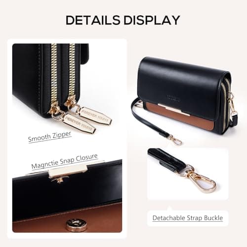 Roulens Small Crossbody Bag for Women,Cell Phone Purse Women's Shoulder Handbags Wallet Purse with Credit Card Slots - Thumbnail 6