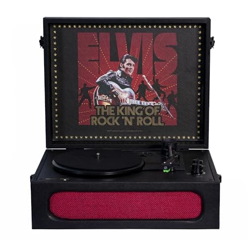 Arkrocket x Elvis Bluetooth Protable Record Player 3-Speed Bluetooth Input and Output Turntable Built-in Speakers with Magnetic Cartridge Auto Off - Elvis Presley '68